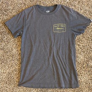Salty Crew Charcoal Tee with Gold Logo